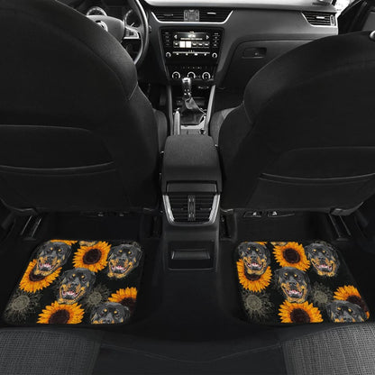 Rottweiler Love Sunflower Car Floor Mats 210702