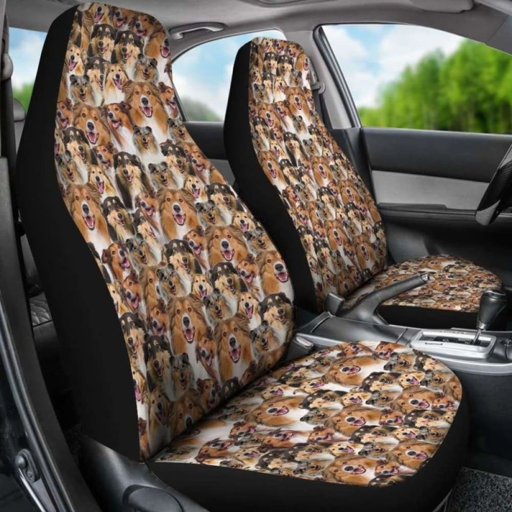 Rough Collie Full Face Car Seat Covers 160830 - YourCarButBetter