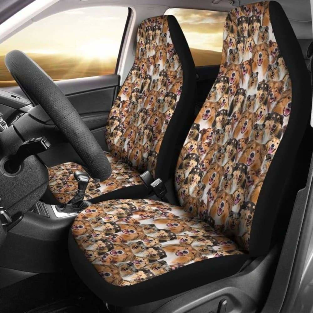 Rough Collie Full Face Car Seat Covers 160830 - YourCarButBetter