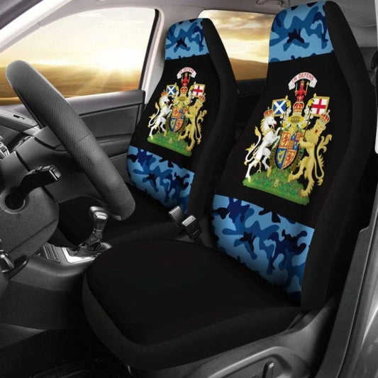 Royal Coat Of Arms Of Scotland With Camo Style Car Seat Covers Amazing 112608