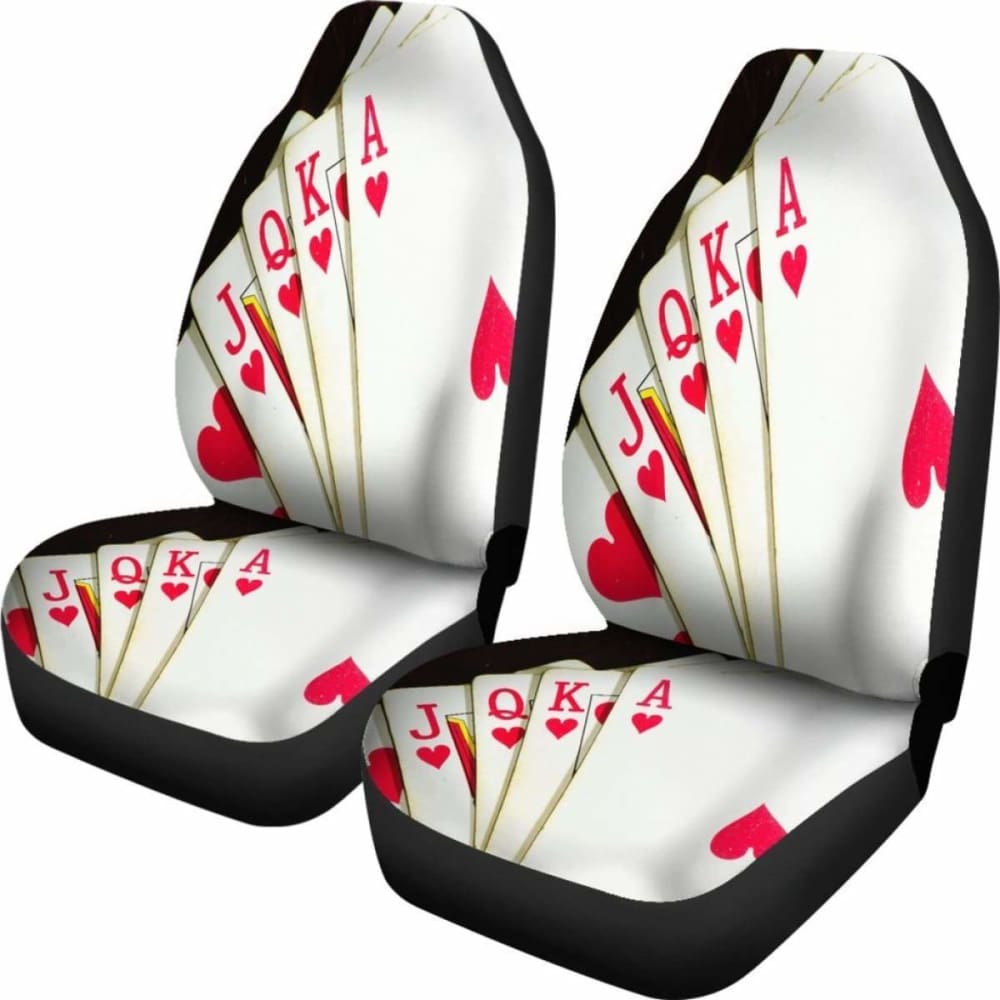 Royal Flush Of Hearts Car Seat Covers 174914 - YourCarButBetter