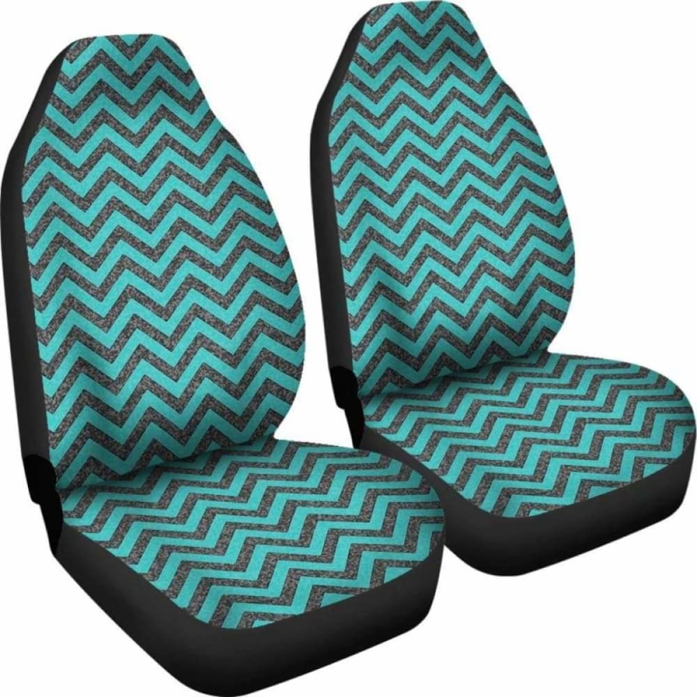 Rustic Teal And Gray Marble Chevron Car Seat Covers 110424 - YourCarButBetter