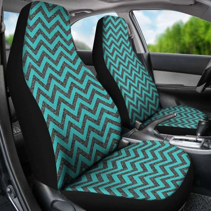 Rustic Teal And Gray Marble Chevron Car Seat Covers 110424 - YourCarButBetter