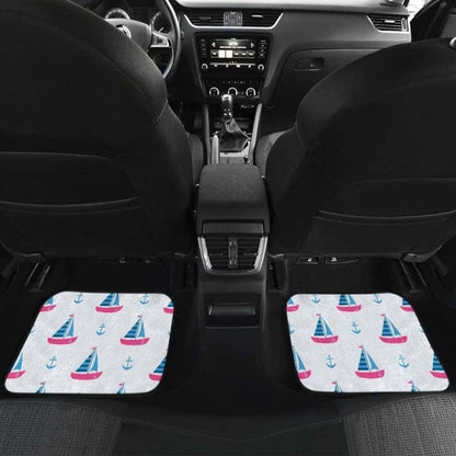 Sailboat Anchor Pattern Front And Back Car Mats 192609 - YourCarButBetter