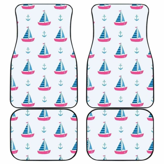 Sailboat Anchor Pattern Front And Back Car Mats 192609 - YourCarButBetter