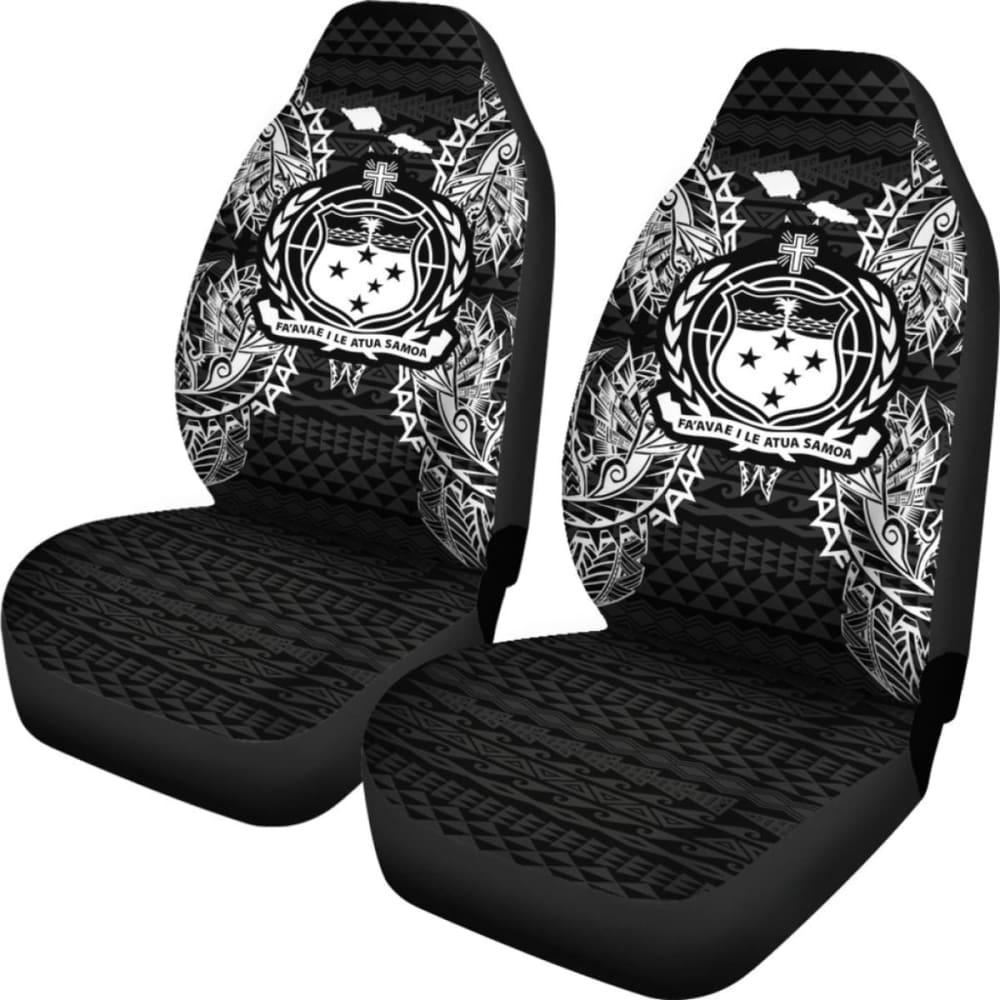 Samoa Car Seat Cover - Samoa Coat Of Arms Map Black - 105905 - YourCarButBetter