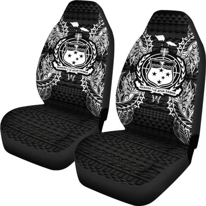 Samoa Car Seat Cover - Samoa Coat Of Arms Map Black - 105905 - YourCarButBetter