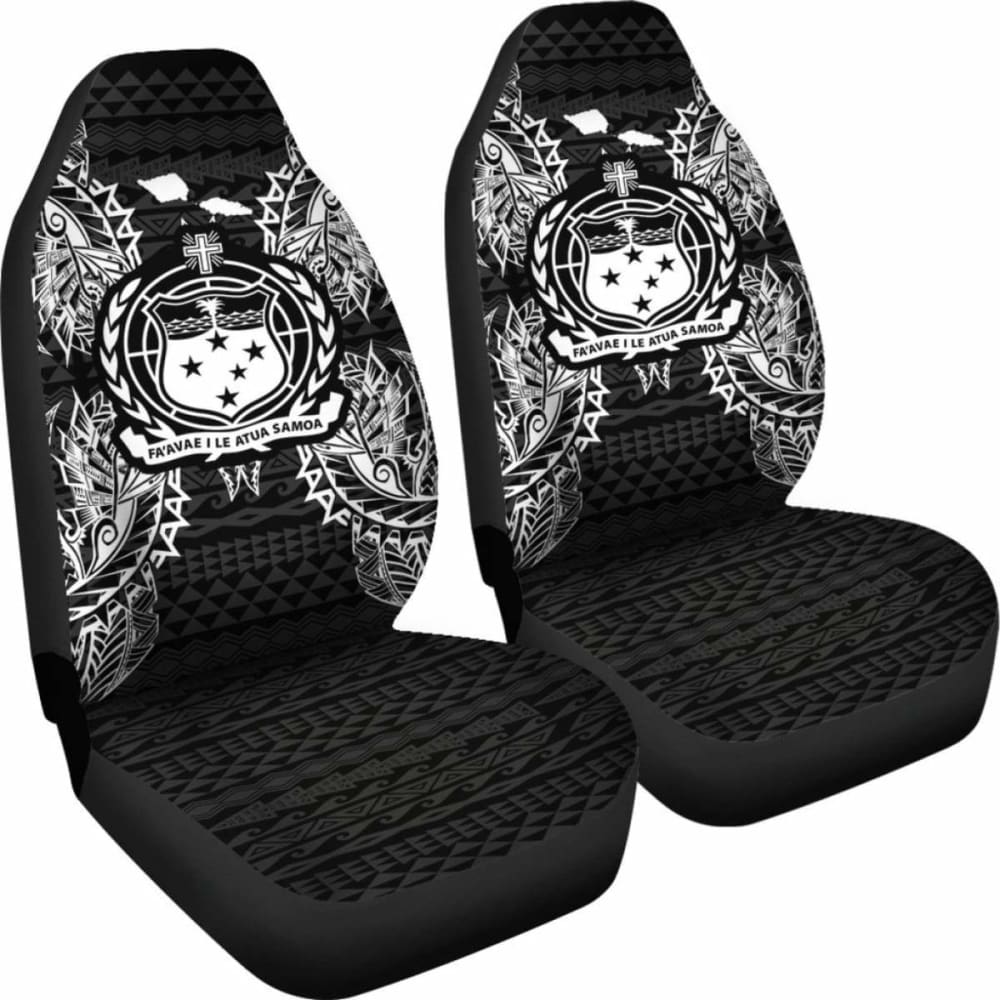 Samoa Car Seat Cover - Samoa Coat Of Arms Map Black - 105905 - YourCarButBetter