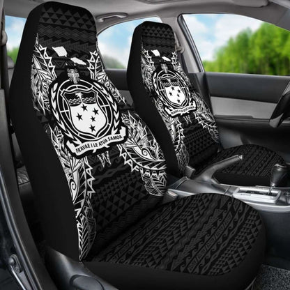 Samoa Car Seat Cover - Samoa Coat Of Arms Map Black - 105905 - YourCarButBetter