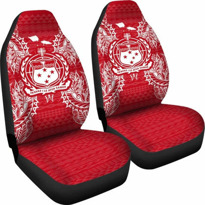 Samoa Car Seat Cover - Samoa Coat Of Arms Map Red White - 105905 - YourCarButBetter