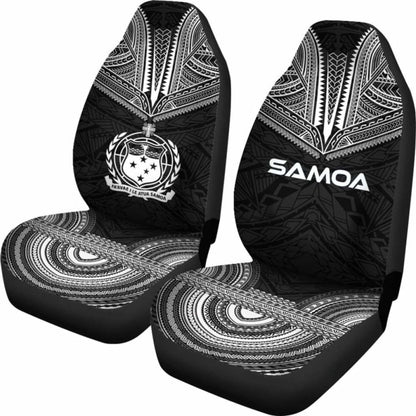 Samoa Car Seat Cover - Samoa Coat Of Arms Polynesian Chief Tattoo Black Version - 10 174914 - YourCarButBetter