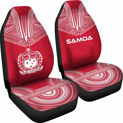 Samoa Car Seat Cover - Samoa Coat Of Arms Polynesian Chief Tattoo Red Version - 10 174914 - YourCarButBetter