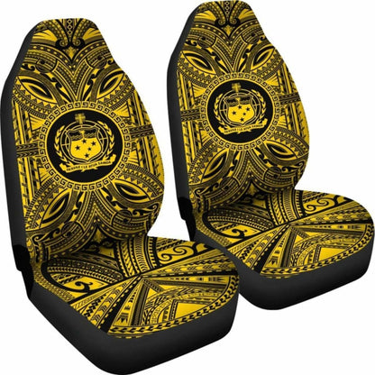 Samoa Car Seat Cover - Samoa Coat Of Arms Polynesian Gold Black 105905 - YourCarButBetter