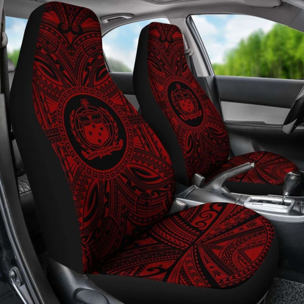 Samoa Car Seat Cover - Samoa Coat Of Arms Polynesian Red Black 105905 - YourCarButBetter