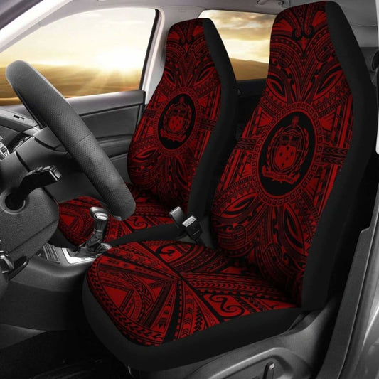 Samoa Car Seat Cover - Samoa Coat Of Arms Polynesian Red Black 105905 - YourCarButBetter