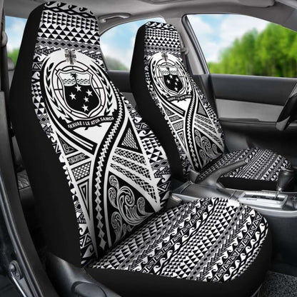 Samoa Car Seat Cover - Samoa Coat Of Arms Polynesian Tattoo Black - 9 174914 - YourCarButBetter
