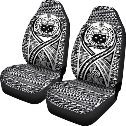 Samoa Car Seat Cover - Samoa Coat Of Arms Polynesian Tattoo Black - 9 174914 - YourCarButBetter