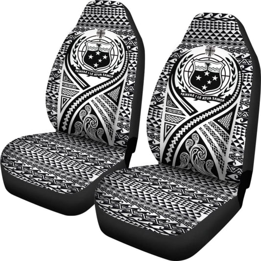 Samoa Car Seat Cover - Samoa Coat Of Arms Polynesian Tattoo Black - 9 174914 - YourCarButBetter