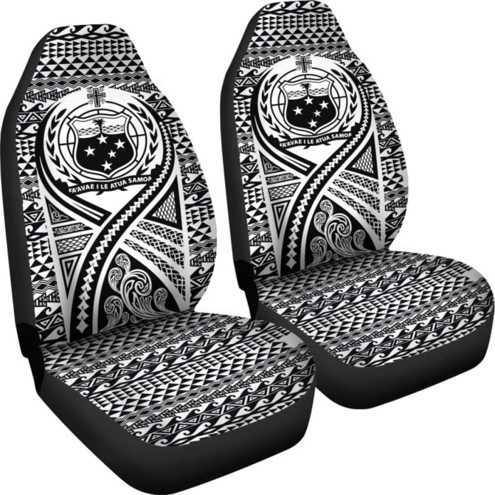 Samoa Car Seat Cover - Samoa Coat Of Arms Polynesian Tattoo Black - 9 174914 - YourCarButBetter