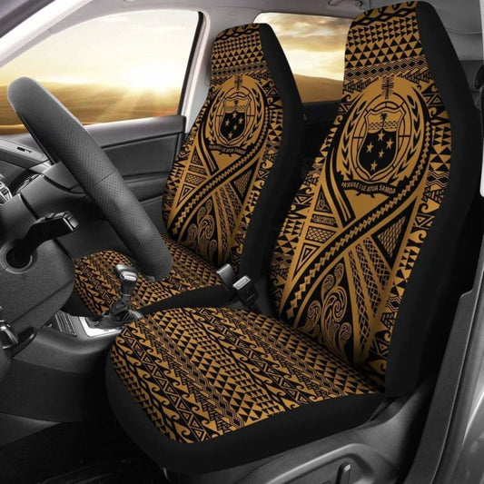 Samoa Car Seat Cover - Samoa Coat Of Arms Polynesian Tattoo Gold - 9 174914 - YourCarButBetter
