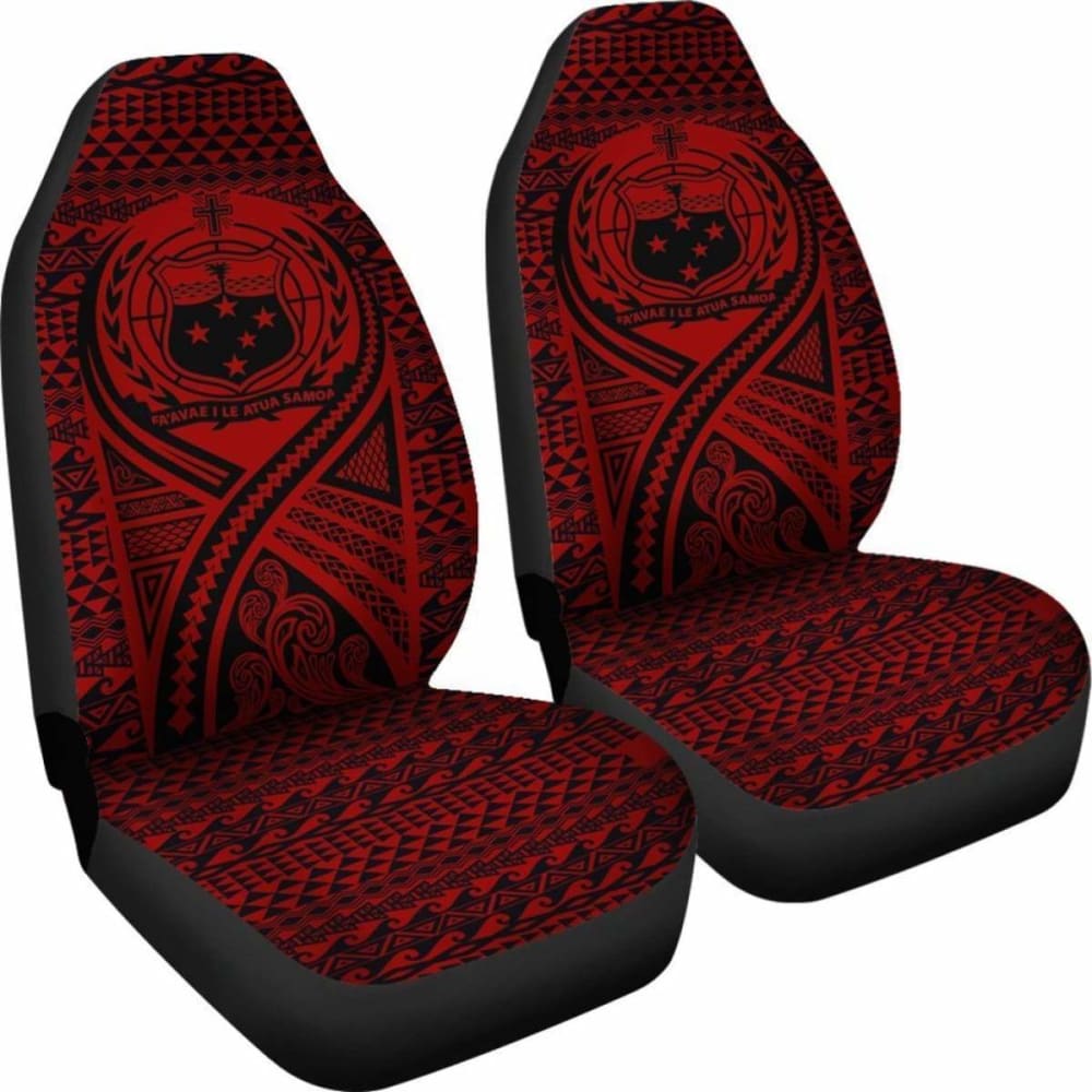 Samoa Car Seat Cover - Samoa Coat Of Arms Polynesian Tattoo Red - 9 174914 - YourCarButBetter