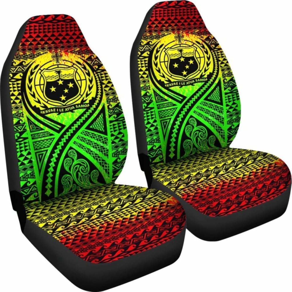 Samoa Car Seat Cover - Samoa Coat Of Arms Polynesian Tattoo Reggae - 9 174914 - YourCarButBetter