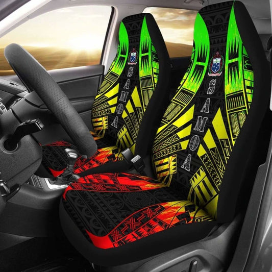 Samoa Car Seat Covers - Samoa Coat Of Amrs Polynesian Tattoo Reggae - 9 174914 - YourCarButBetter