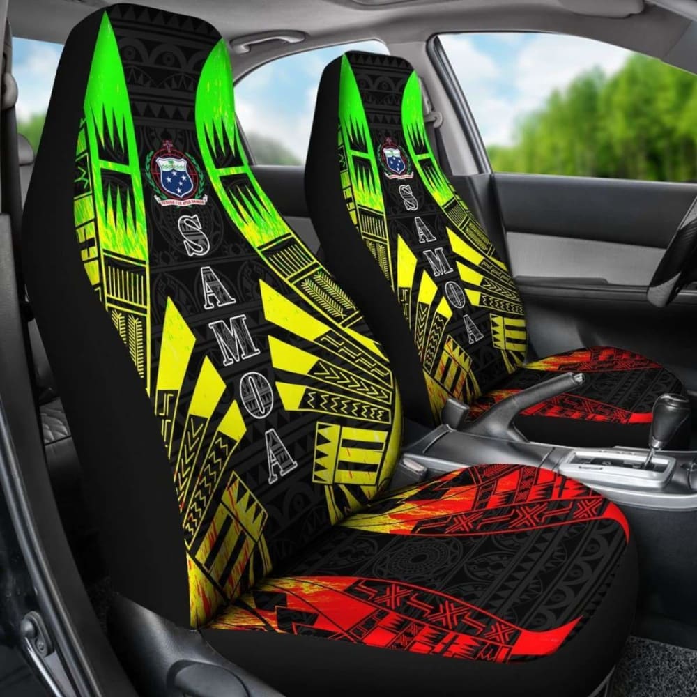 Samoa Car Seat Covers - Samoa Coat Of Amrs Polynesian Tattoo Reggae - 9 174914 - YourCarButBetter