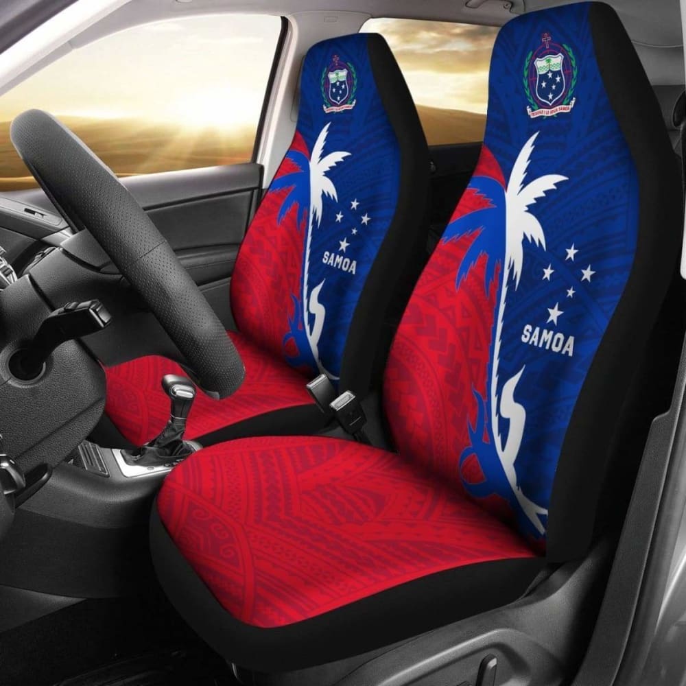 Samoa Car Seat Covers - Samoa Coat Of Arms Coconut Tree - Amazing 1 105905 - YourCarButBetter