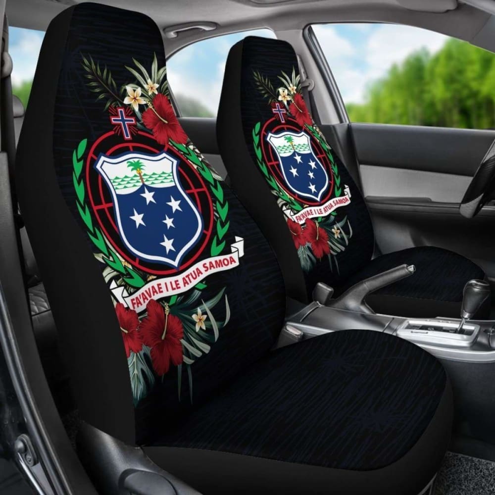 Samoa Car Seat Covers - Samoa Coat Of Arms Hibiscus - 232125 - YourCarButBetter