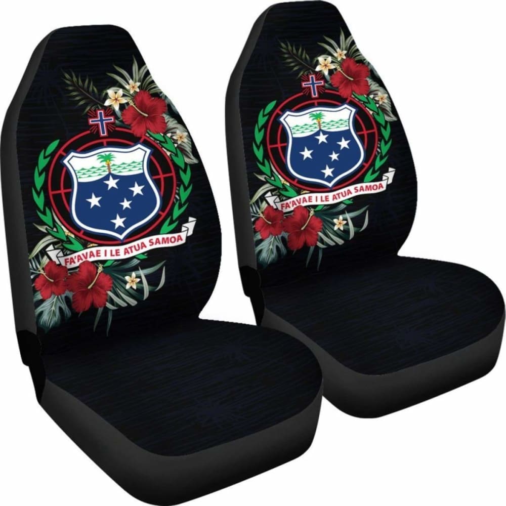Samoa Car Seat Covers - Samoa Coat Of Arms Hibiscus - 232125 - YourCarButBetter