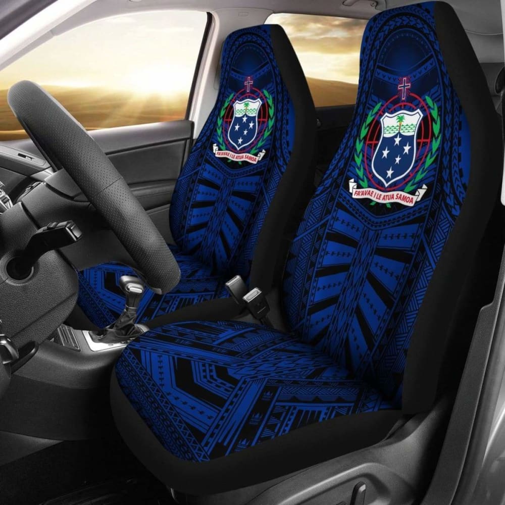 Samoa Car Seat Covers - Samoa Coat Of Arms Polynesian Multiple Blue - 105905 - YourCarButBetter