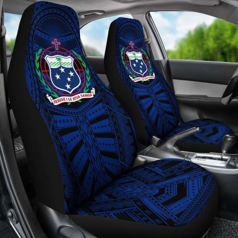 Samoa Car Seat Covers - Samoa Coat Of Arms Polynesian Multiple Blue - 105905 - YourCarButBetter