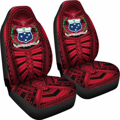 Samoa Car Seat Covers - Samoa Coat Of Arms Polynesian Multiple Red - 105905 - YourCarButBetter