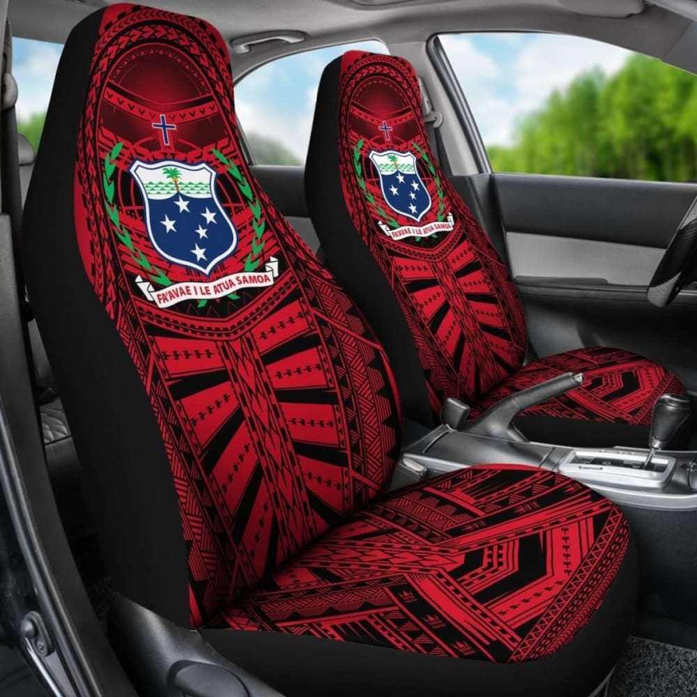 Samoa Car Seat Covers - Samoa Coat Of Arms Polynesian Multiple Red - 105905 - YourCarButBetter
