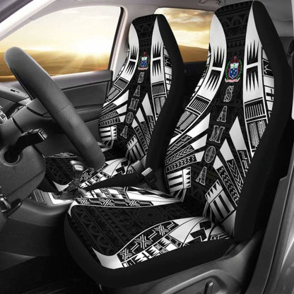 Samoa Car Seat Covers - Samoa Coat Of Arms Polynesian Tattoo Black - 9 174914 - YourCarButBetter