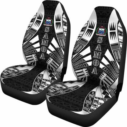 Samoa Car Seat Covers - Samoa Coat Of Arms Polynesian Tattoo Black - 9 174914 - YourCarButBetter