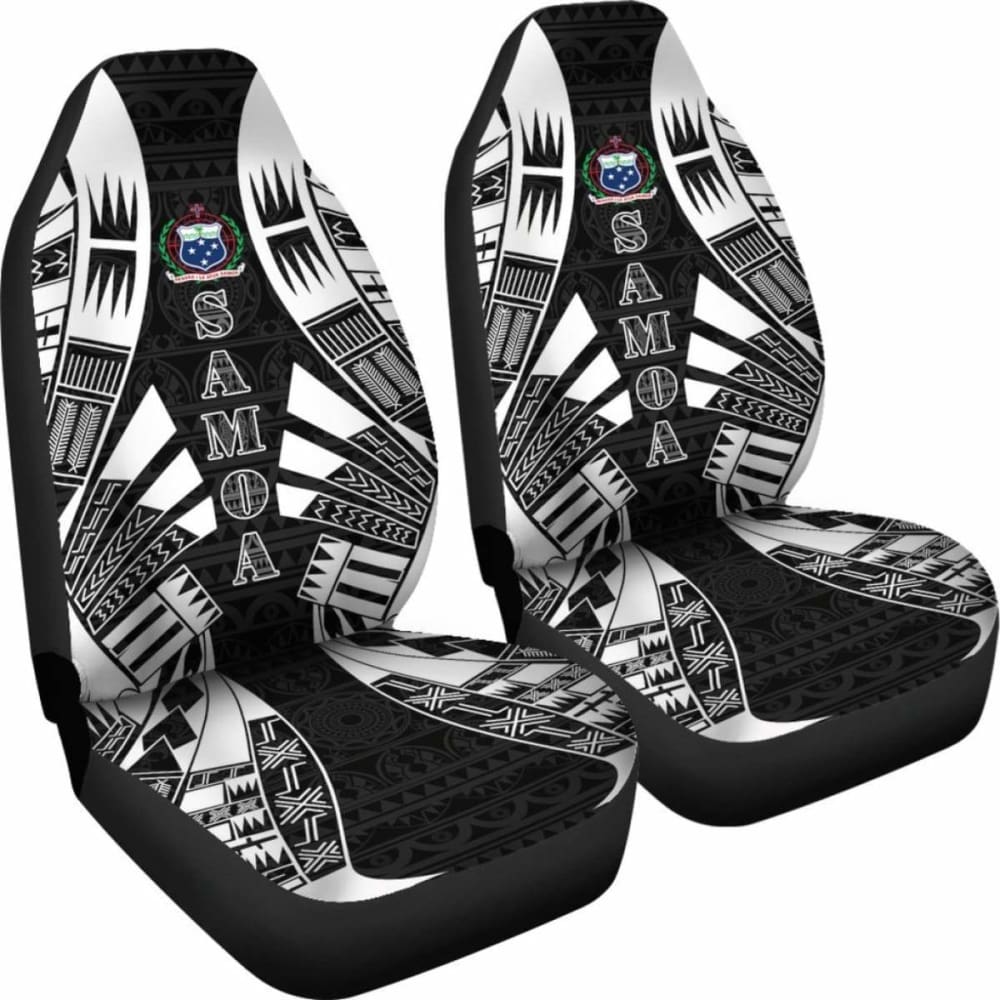 Samoa Car Seat Covers - Samoa Coat Of Arms Polynesian Tattoo Black - 9 174914 - YourCarButBetter