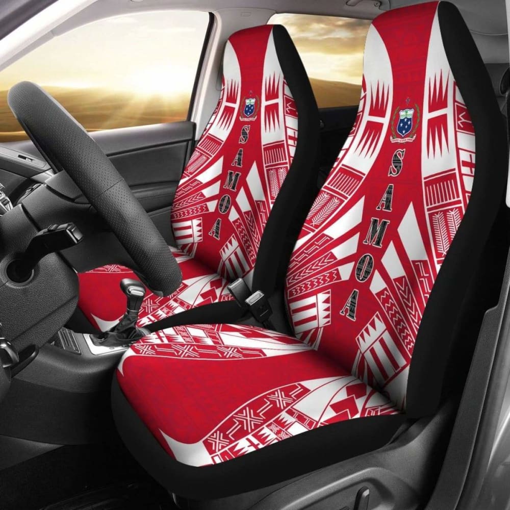 Samoa Car Seat Covers - Samoa Coat Of Arms Polynesian Tattoo Flag - 9 174914 - YourCarButBetter