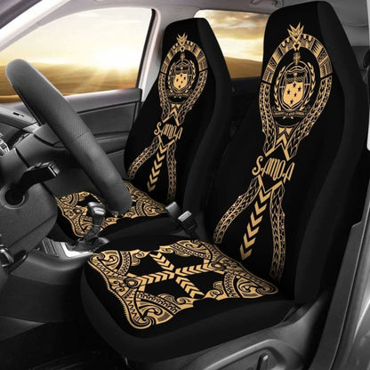 Samoa Car Seat Covers - Samoa Coat Of Arms Polynesian Tribal Gold - 105905 - YourCarButBetter