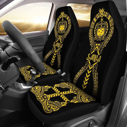 Samoa Car Seat Covers - Samoa Coat Of Arms Polynesian Tribal Yellow - 105905 - YourCarButBetter