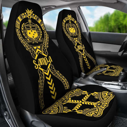 Samoa Car Seat Covers - Samoa Coat Of Arms Polynesian Tribal Yellow - 105905 - YourCarButBetter