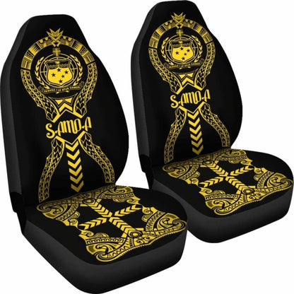 Samoa Car Seat Covers - Samoa Coat Of Arms Polynesian Tribal Yellow - 105905 - YourCarButBetter