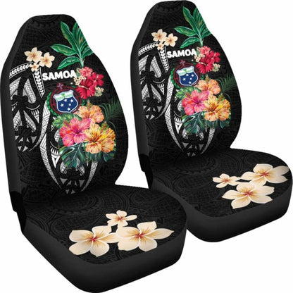 Samoa Car Seat Covers Coat Of Arms Polynesian With Hibiscus 232125 - YourCarButBetter