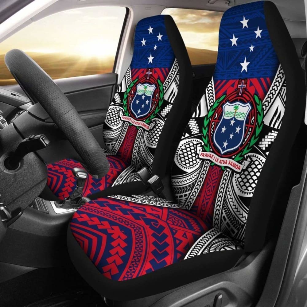 Samoa Car Seat Covers - Samoa Flag Coat Of Arms - 1 105905 - YourCarButBetter