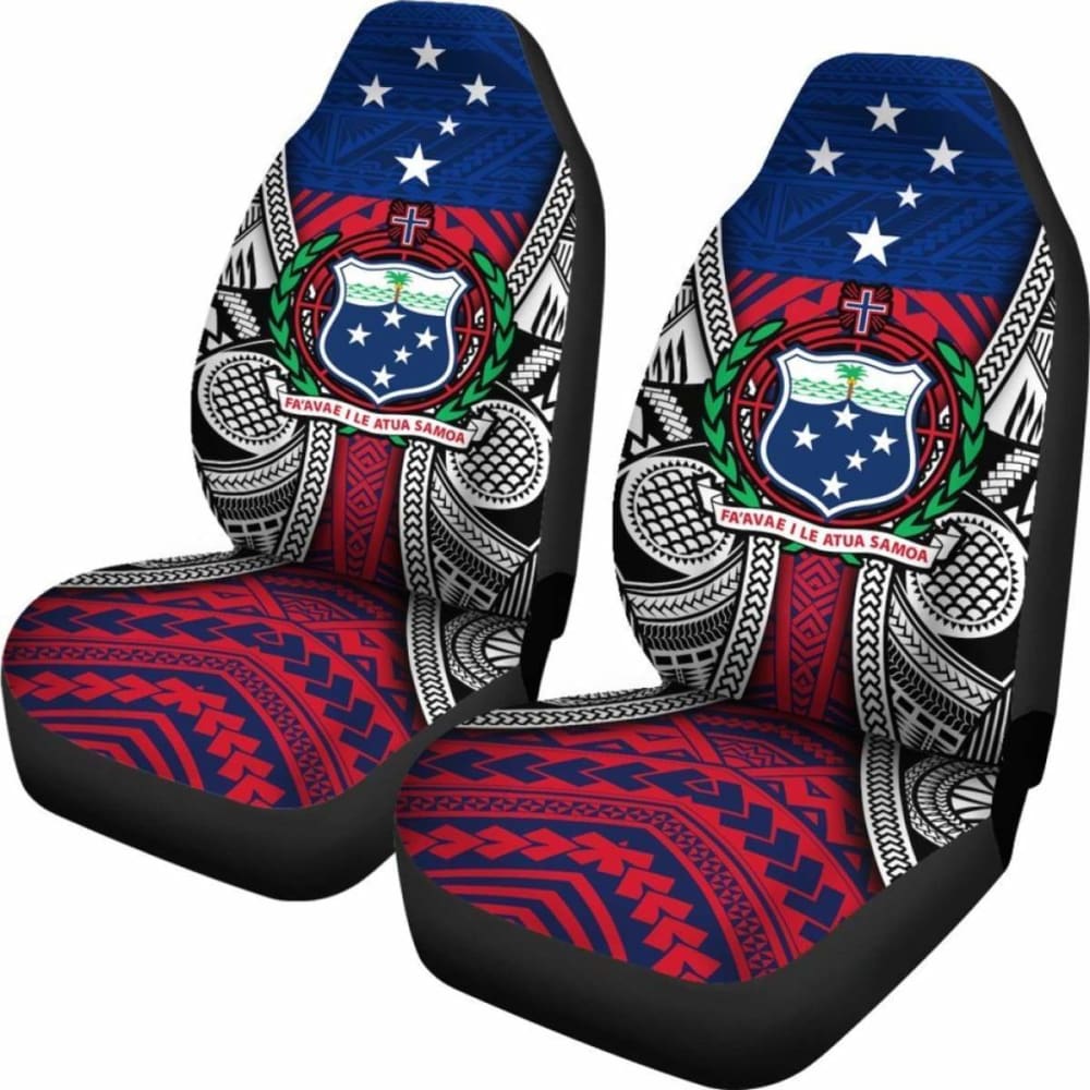 Samoa Car Seat Covers - Samoa Flag Coat Of Arms - 1 105905 - YourCarButBetter