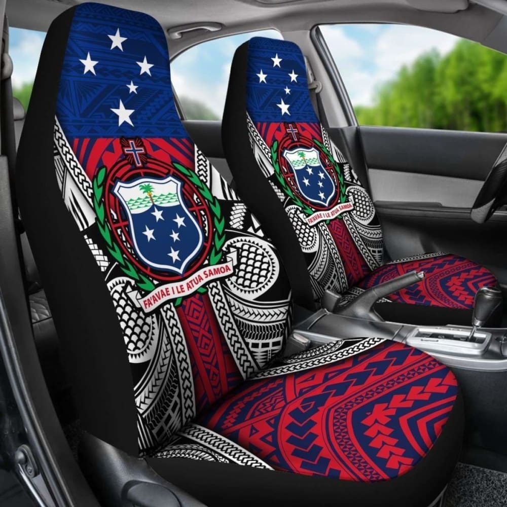 Samoa Car Seat Covers - Samoa Flag Coat Of Arms - 1 105905 - YourCarButBetter