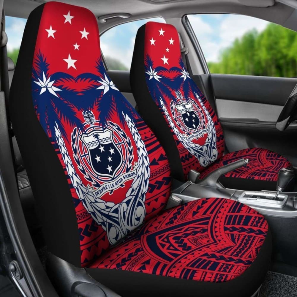 Samoa Car Seat Covers - Samoa Flag Coat Of Arms Coconut Tree - Amazing 1 105905 - YourCarButBetter