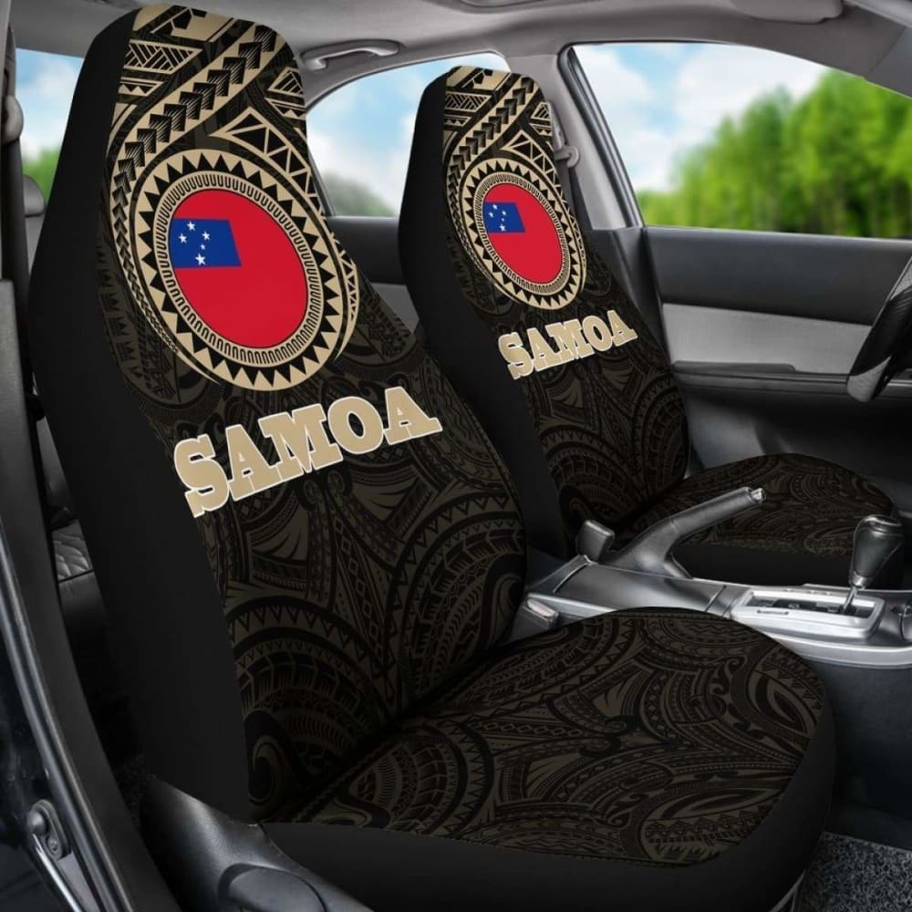 Samoa Car Seat Covers - Samoa Flag Polynesian Tattoo (Set Of Two) - 2 7 1 174914 - YourCarButBetter