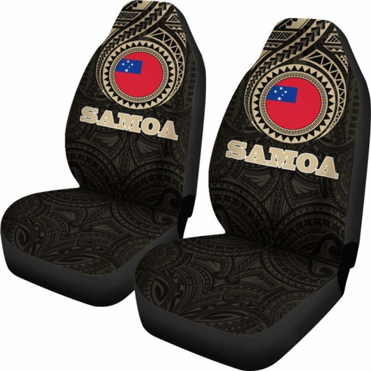 Samoa Car Seat Covers - Samoa Flag Polynesian Tattoo (Set Of Two) - 2 7 1 174914 - YourCarButBetter